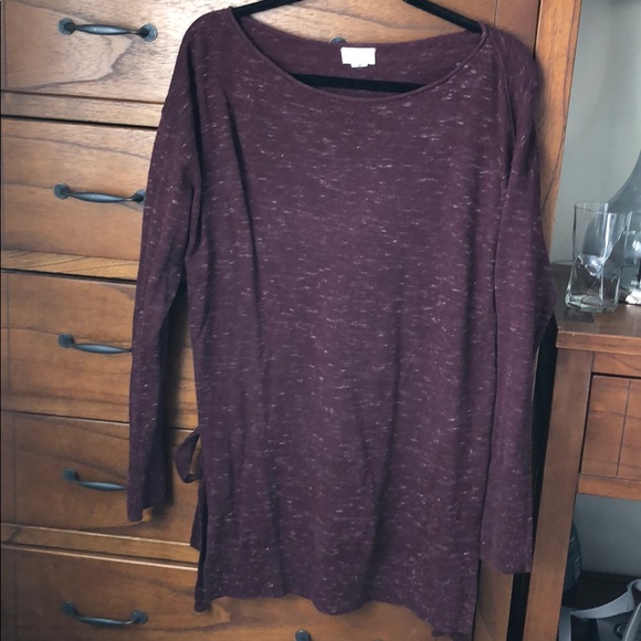 Caslon NWOT side tie burgundy tunic - Picture 2 of 5